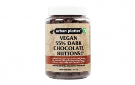 Urban Platter Vegan 55% Dark Chocolate Buttons  Plastic Jar  600 grams